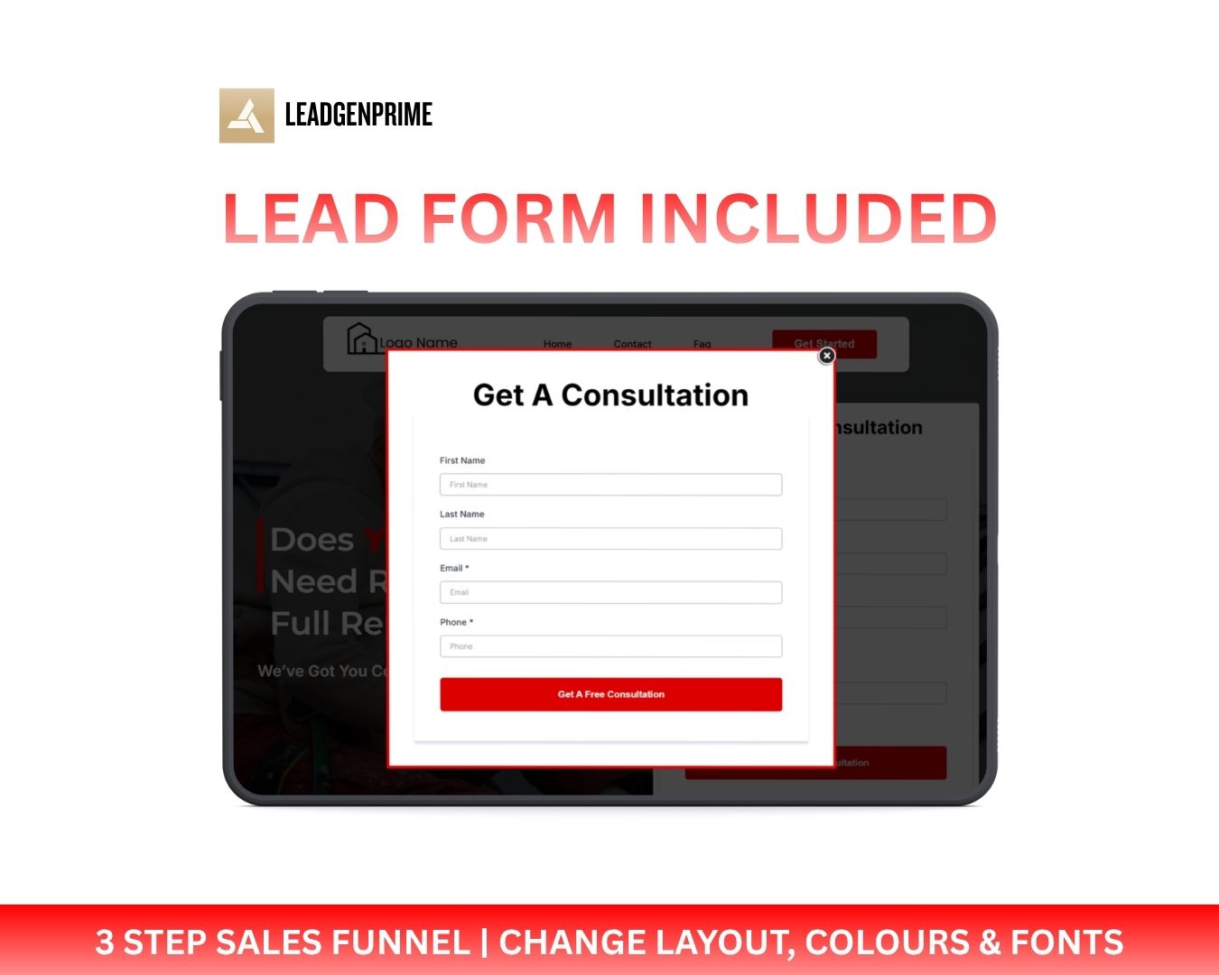 Roofing Contractor Lead Funnel Template - Red Themed – Image 4