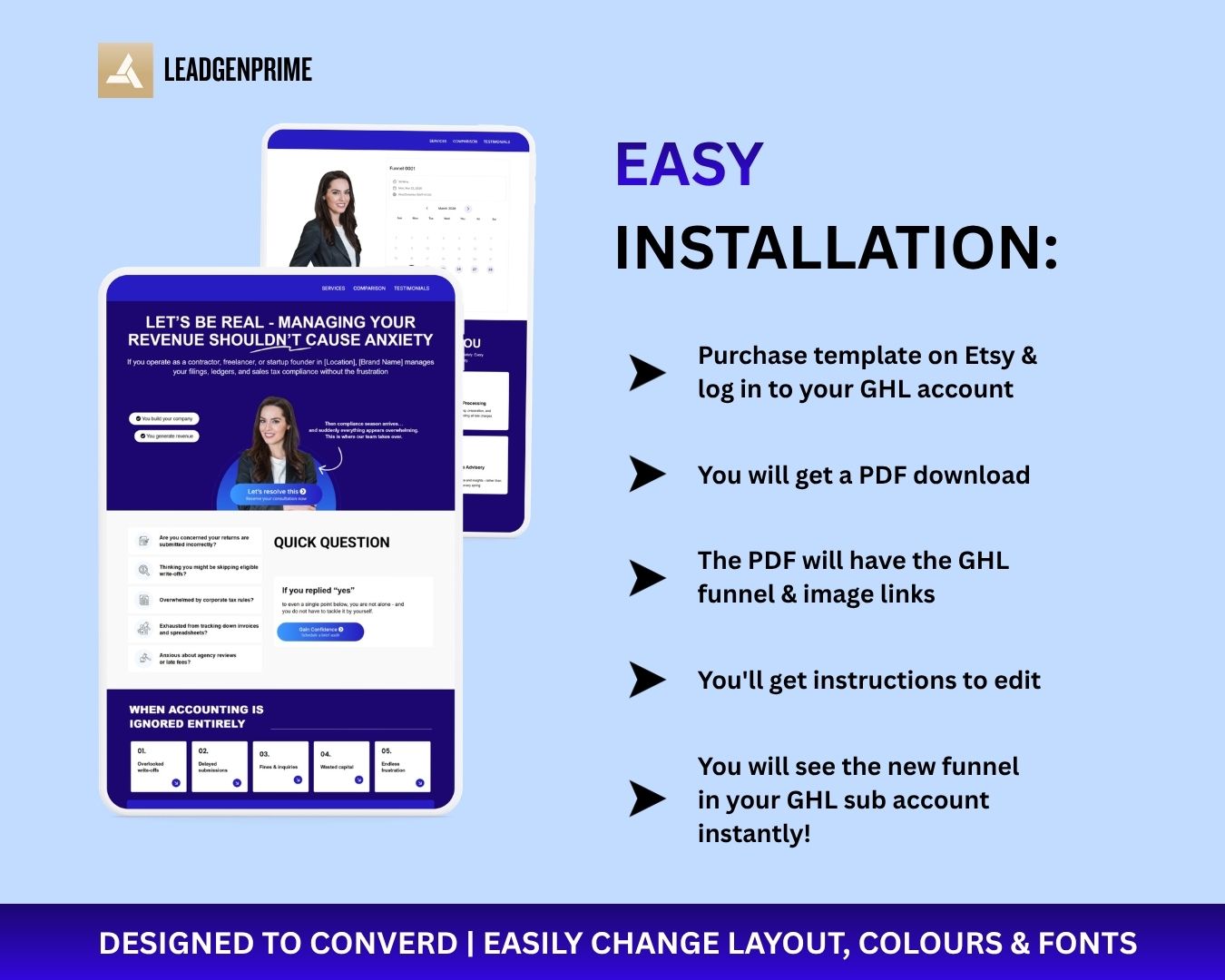 Tax Service Client Acquisition Funnel Template - Blue Themed – Image 8