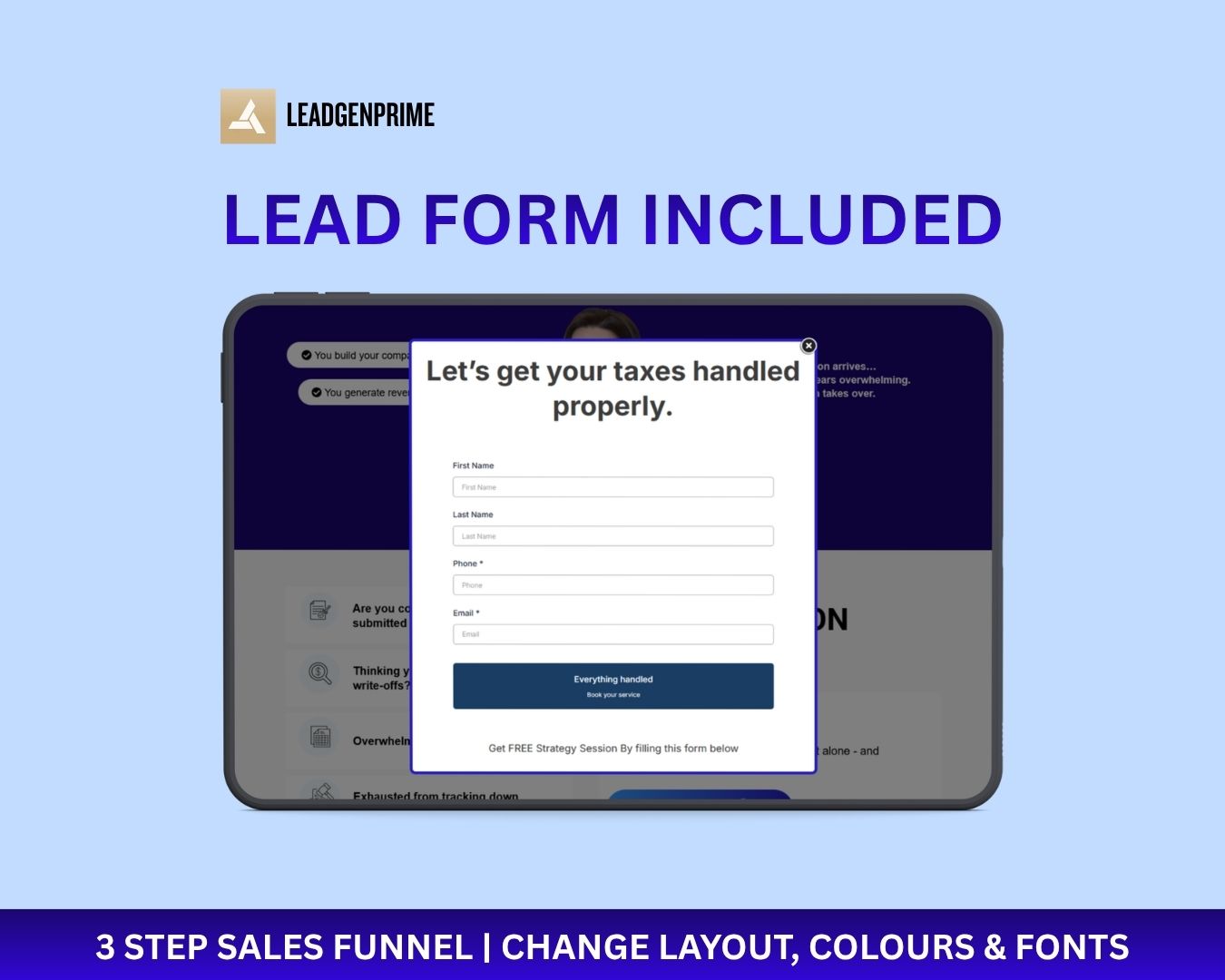 Tax Service Client Acquisition Funnel Template - Blue Themed – Image 4