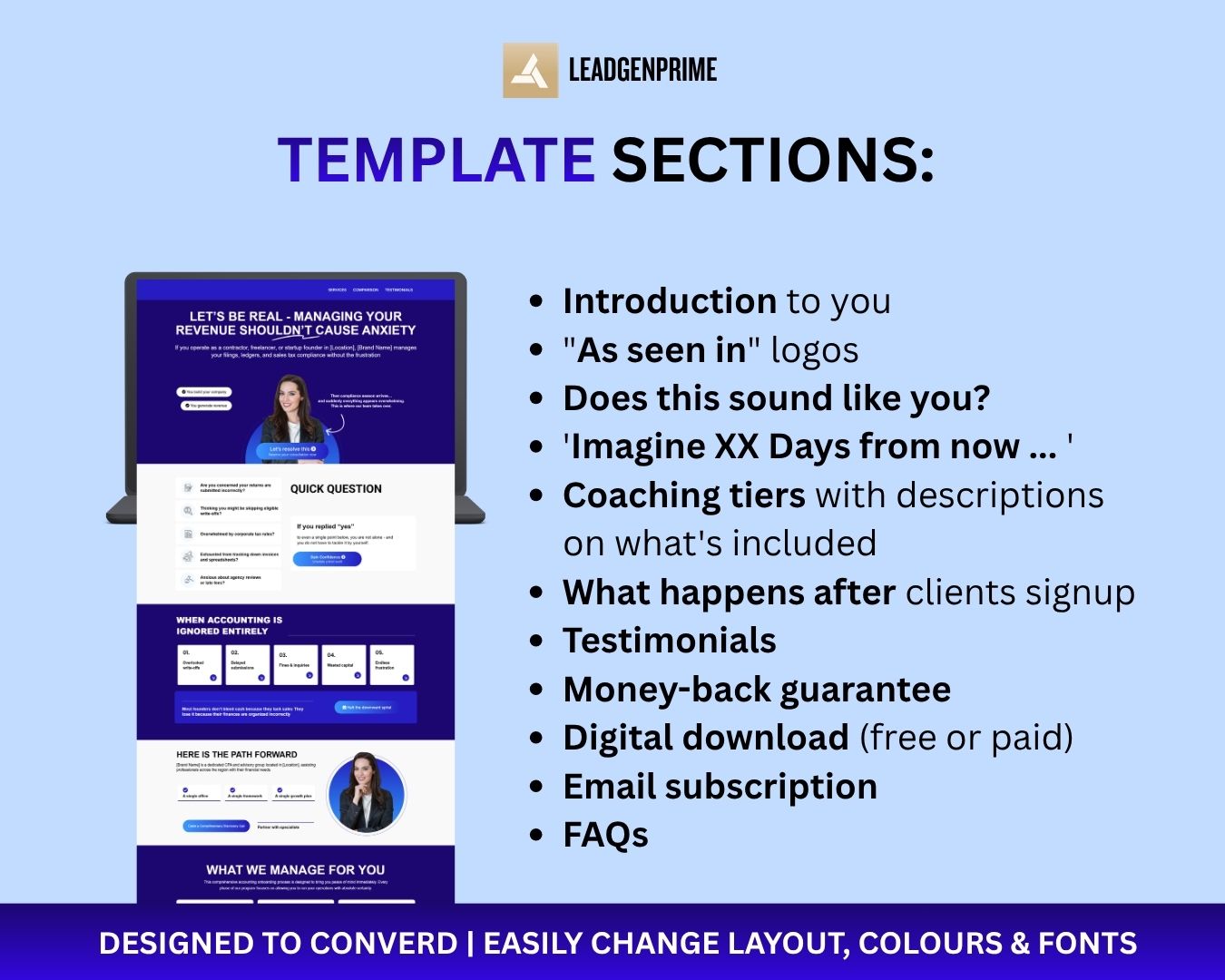 Tax Service Client Acquisition Funnel Template - Blue Themed – Image 7