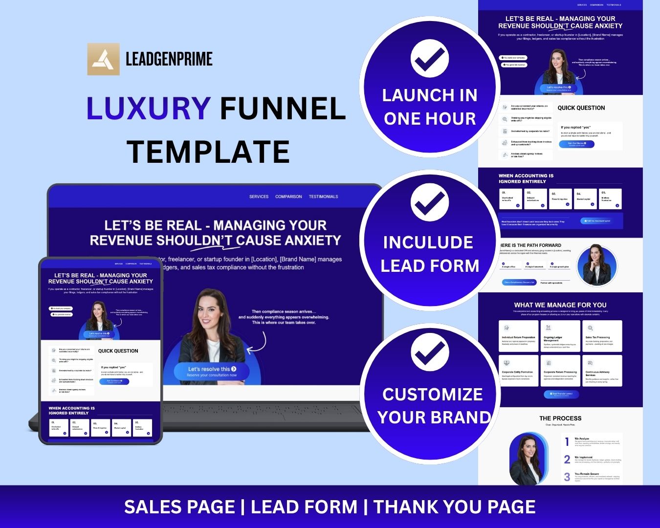 Tax Service Client Acquisition Funnel Template - Blue Themed – Image 2