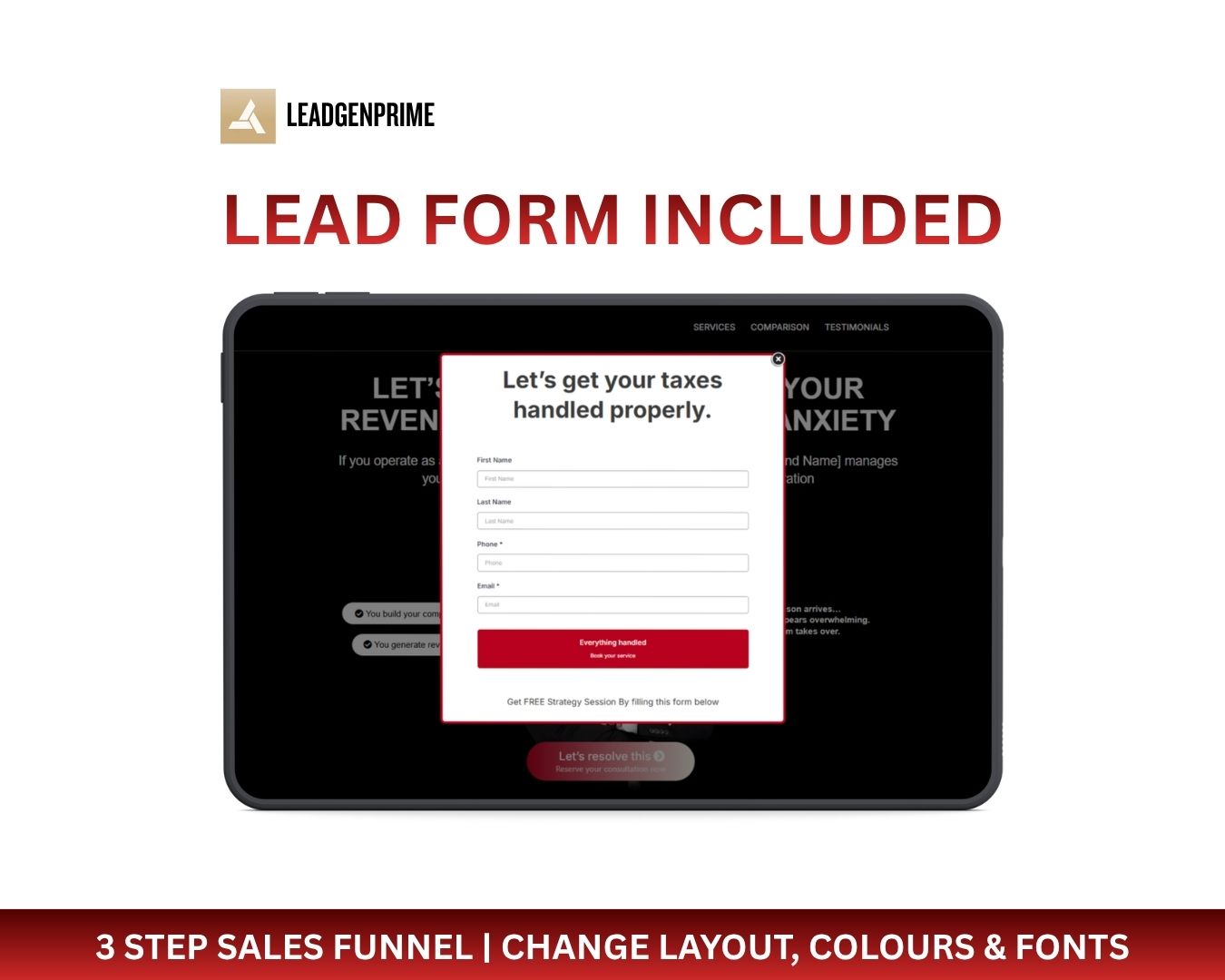 Tax Service Client Acquisition Funnel Template - Black Themed – Image 4