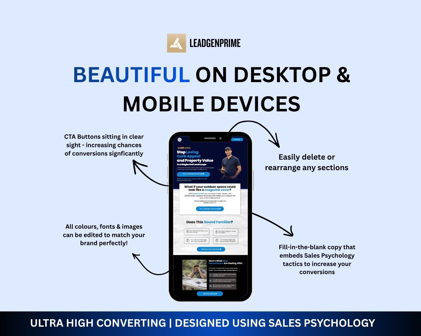 Landscaping Lead Generation Funnel Template - Blue Themed – Image 3