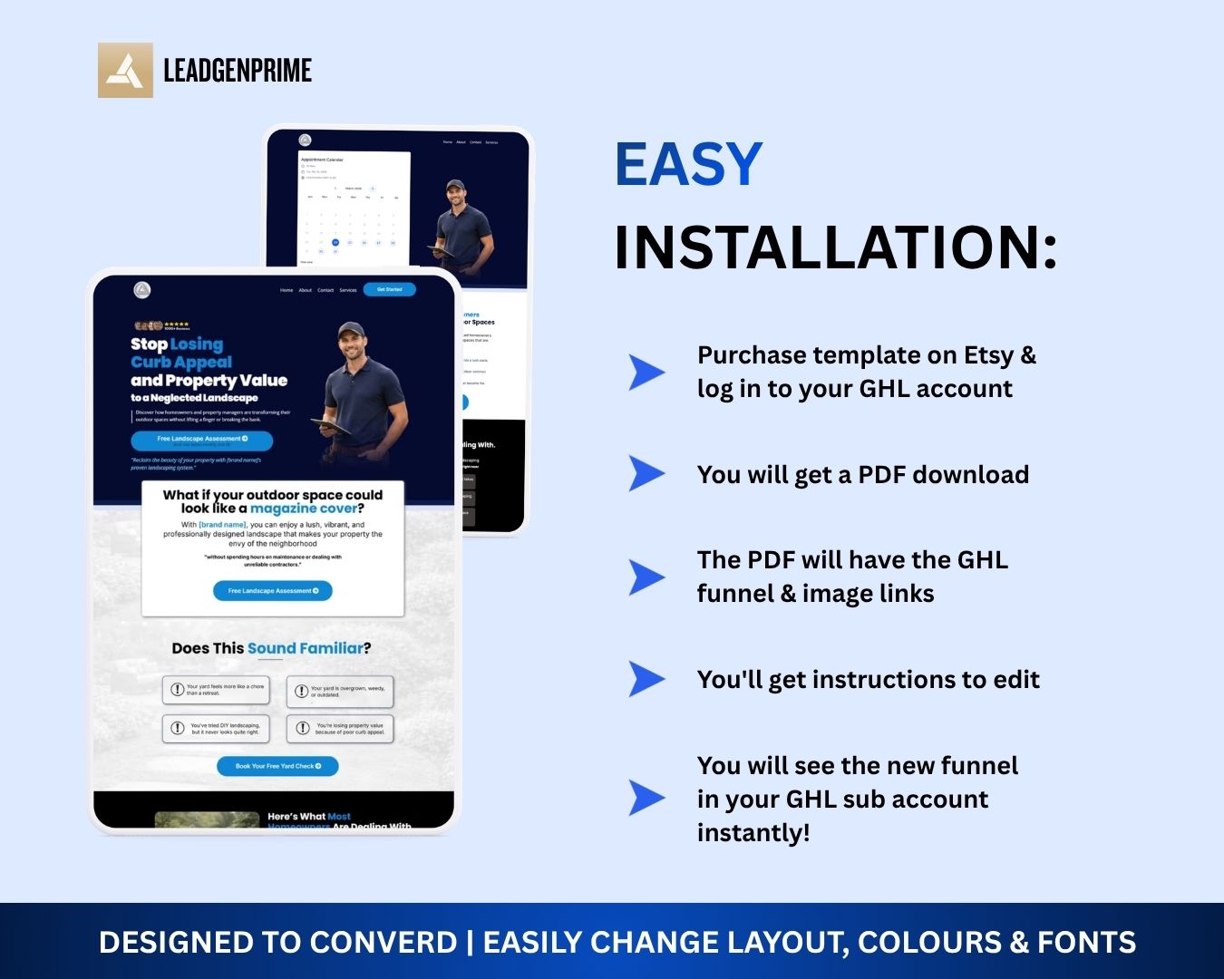 Landscaping Lead Generation Funnel Template - Blue Themed – Image 7
