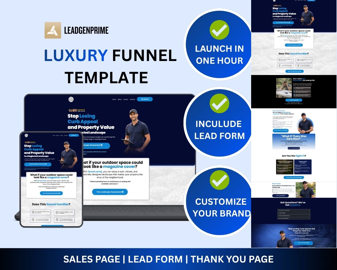 Landscaping Lead Generation Funnel Template - Blue Themed – Image 2