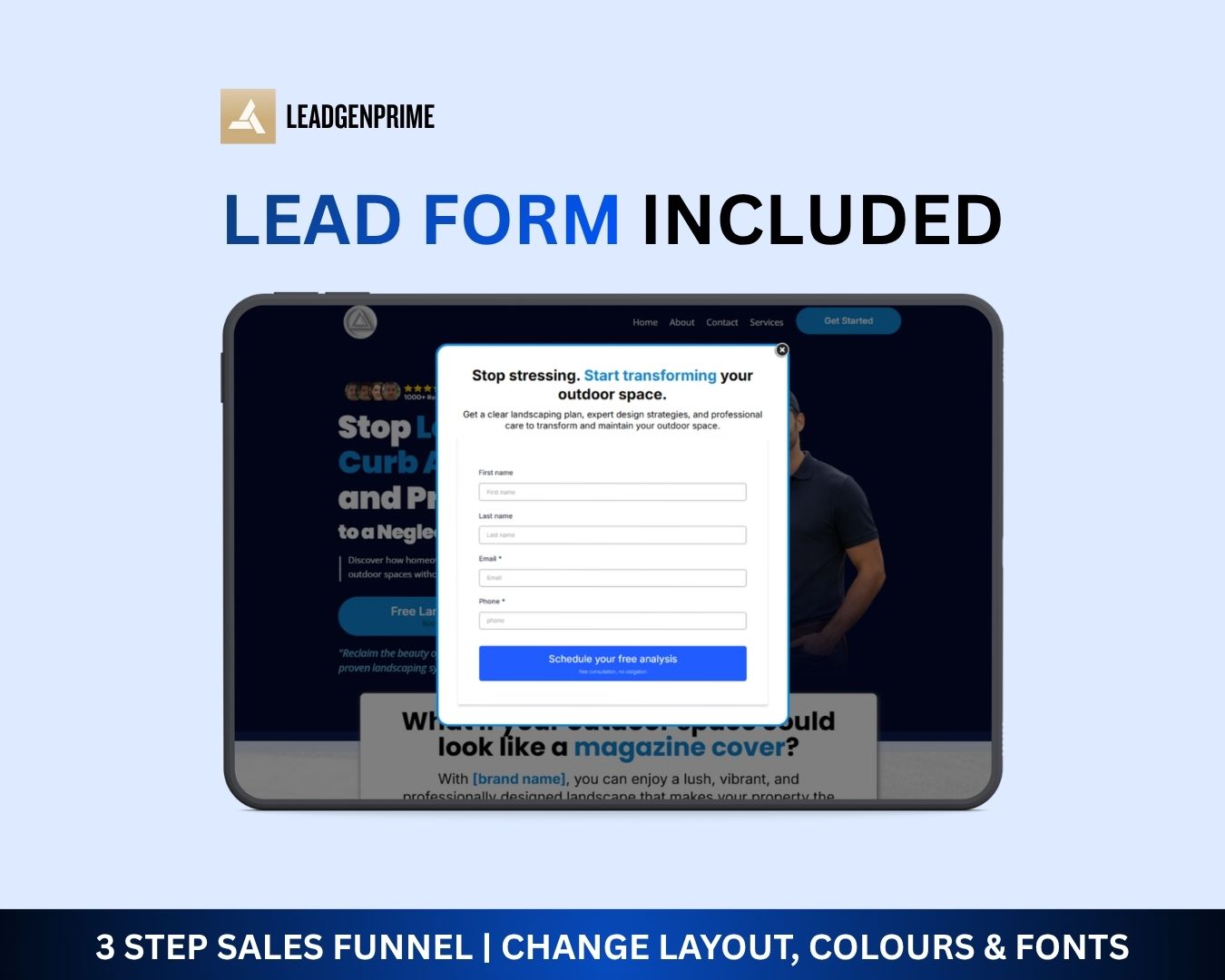 Landscaping Lead Generation Funnel Template - Blue Themed – Image 4