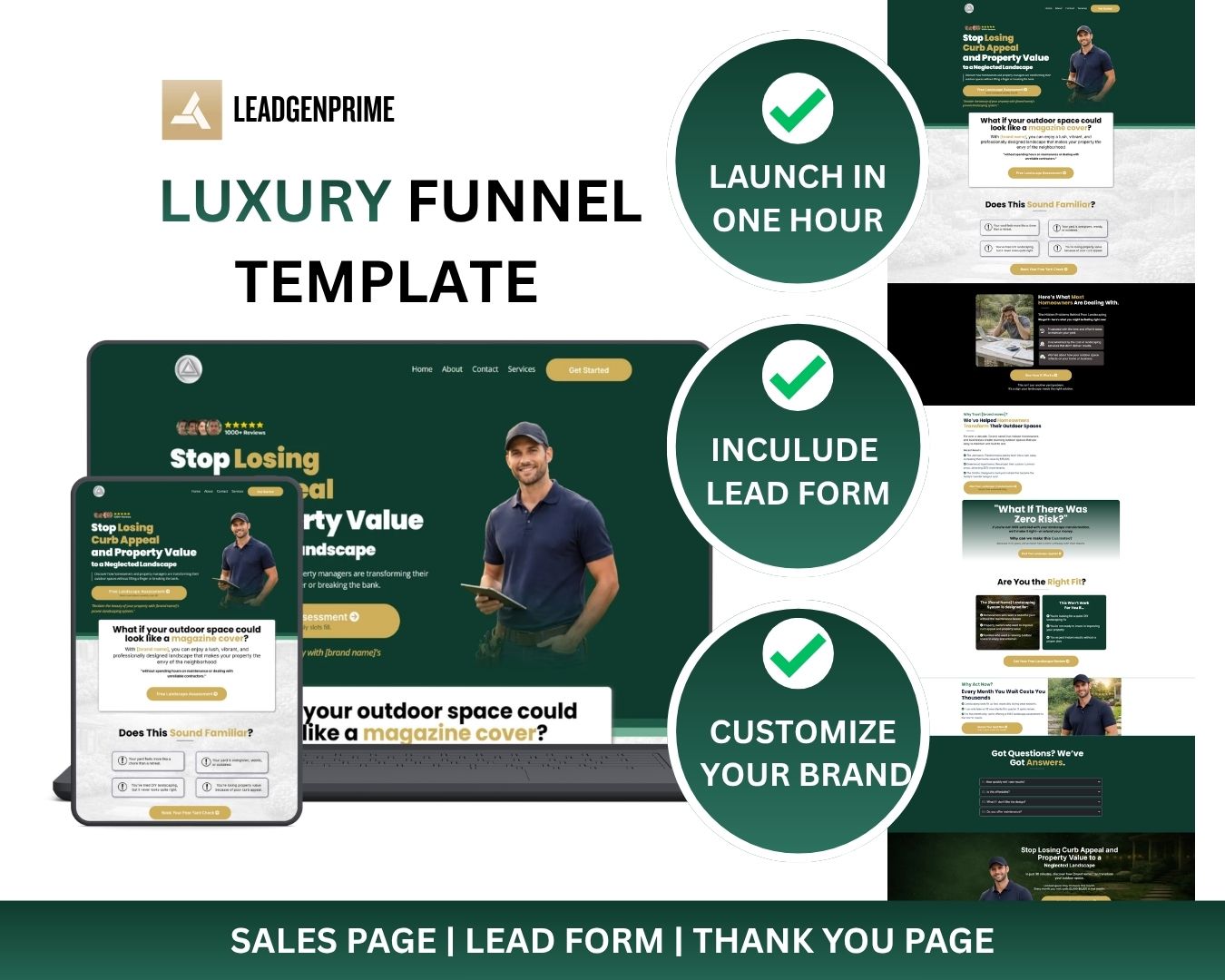 Landscaping Lead Generation Funnel Template - Green Themed – Image 2