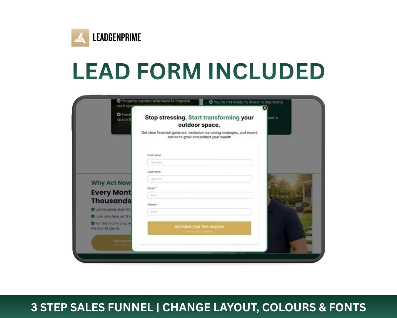 Landscaping Lead Generation Funnel Template - Green Themed – Image 3