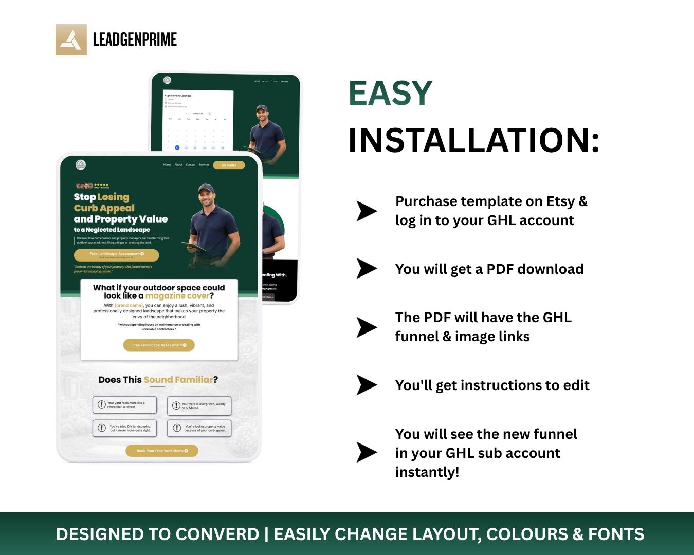 Landscaping Lead Generation Funnel Template - Green Themed – Image 7