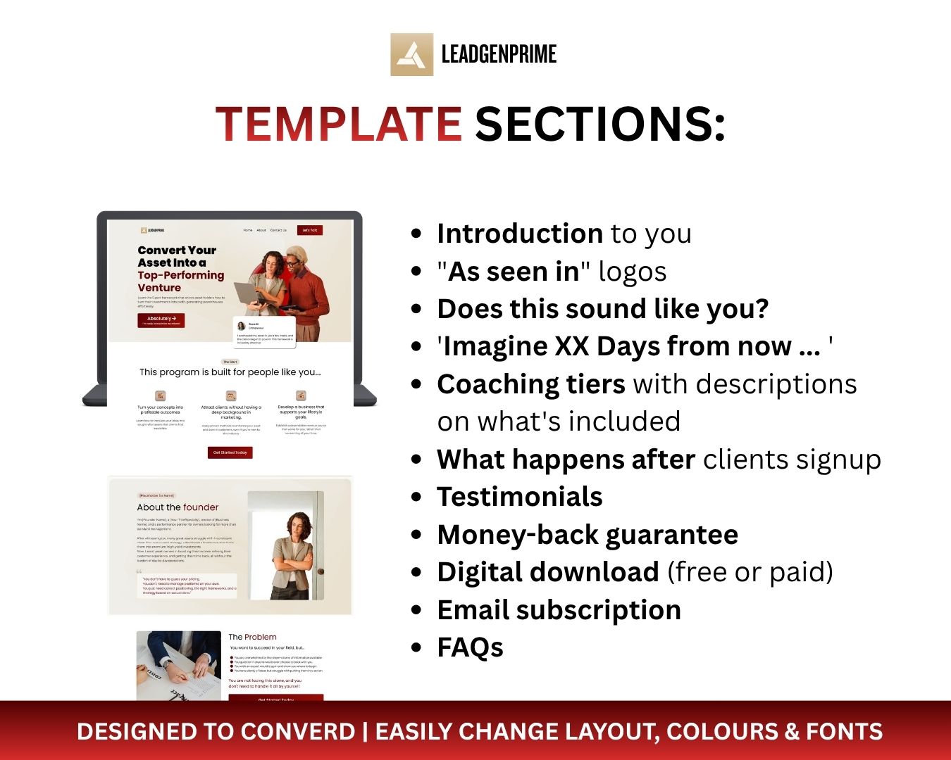 Local Business Lead Generation Funnel Template - Red & Gold Themed – Image 7