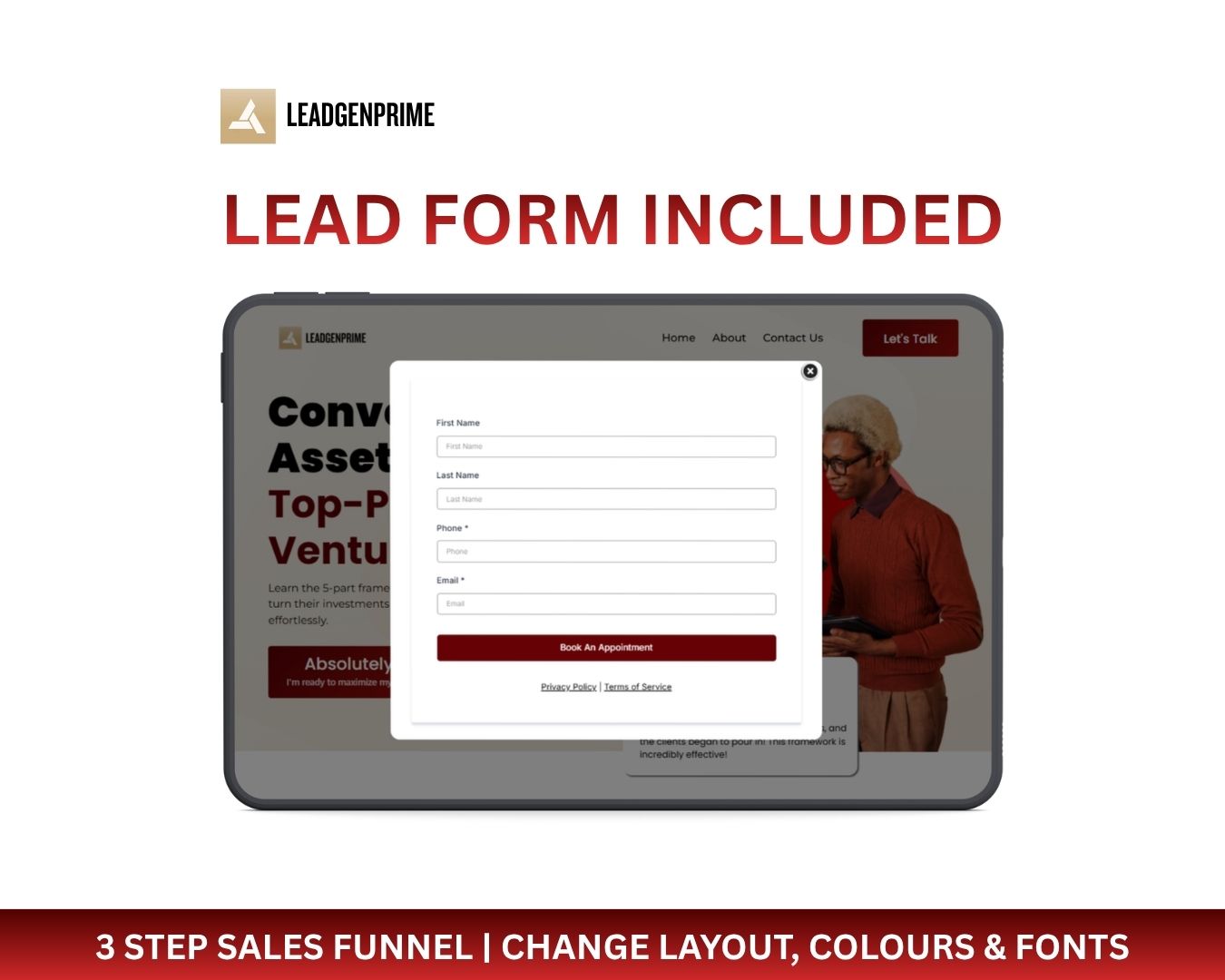 Local Business Lead Generation Funnel Template - Red & Gold Themed – Image 3