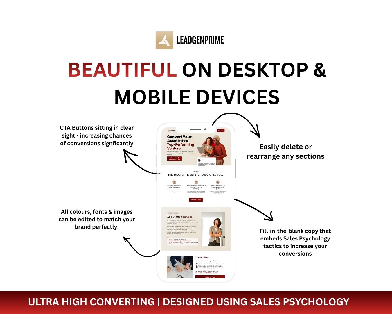 Local Business Lead Generation Funnel Template - Red & Gold Themed – Image 4