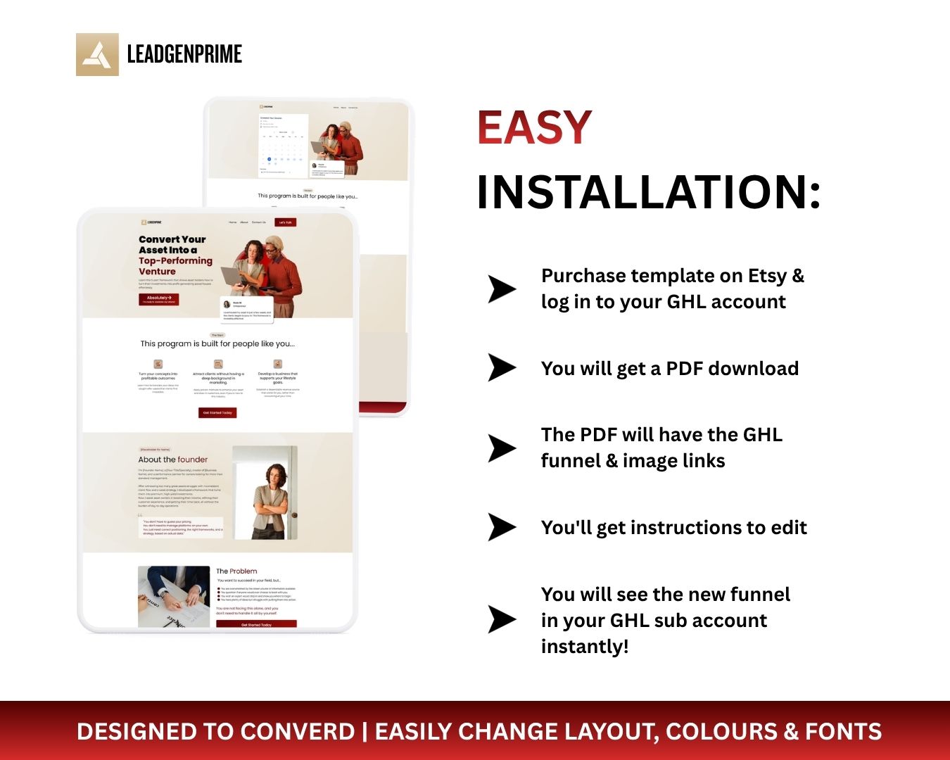 Local Business Lead Generation Funnel Template - Red & Gold Themed – Image 8