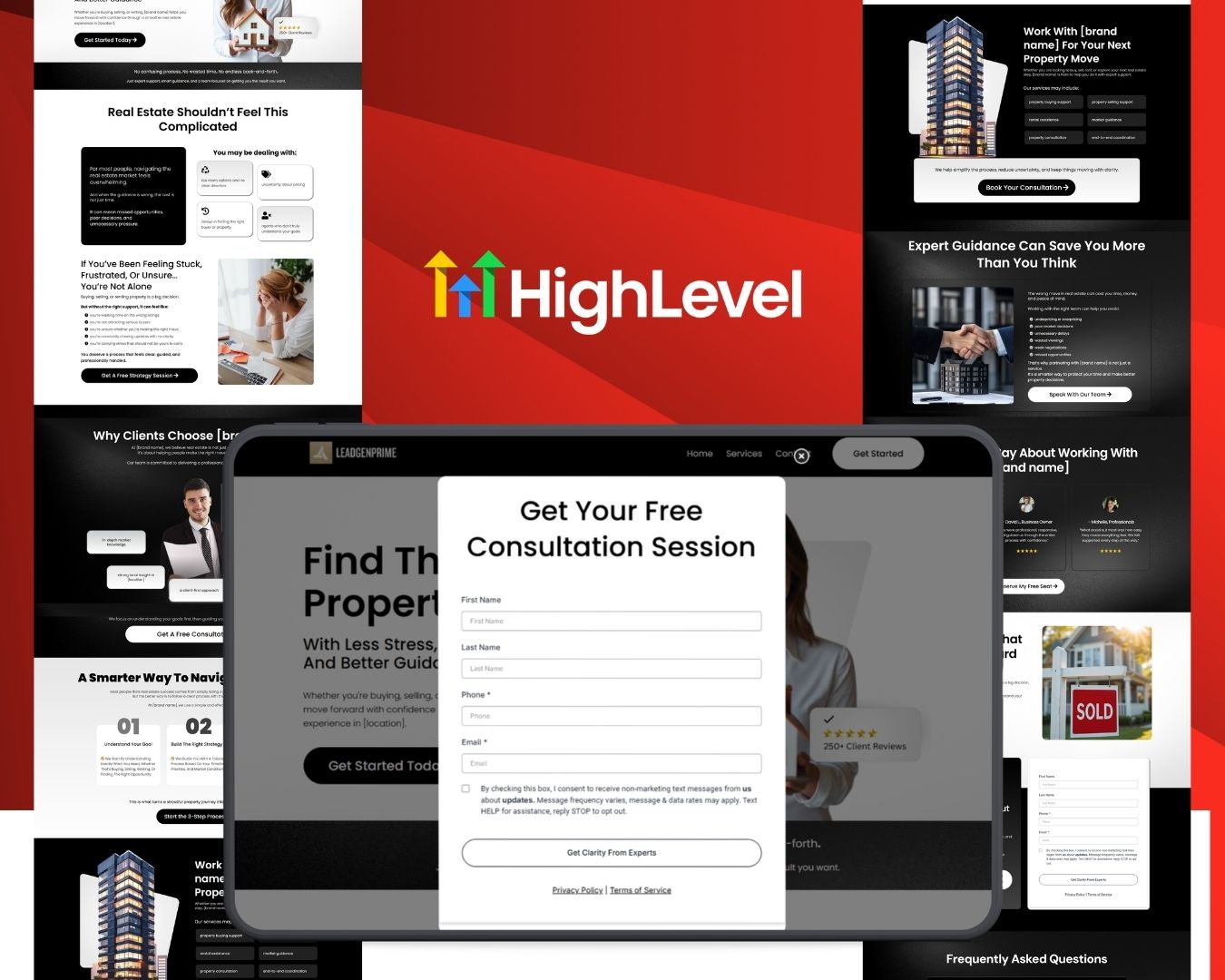 Landscaping Lead Generation Funnel Bundle - Red Themed – Image 1
