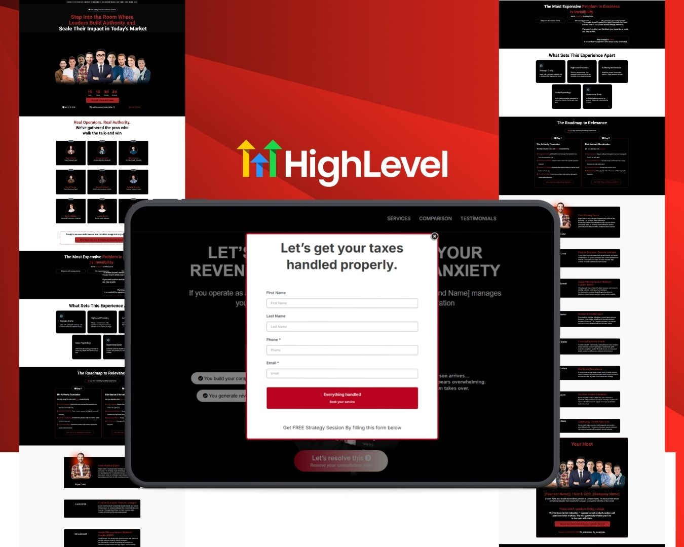 Tax Service Client Acquisition Funnel Bundle - Red Themed – Image 1