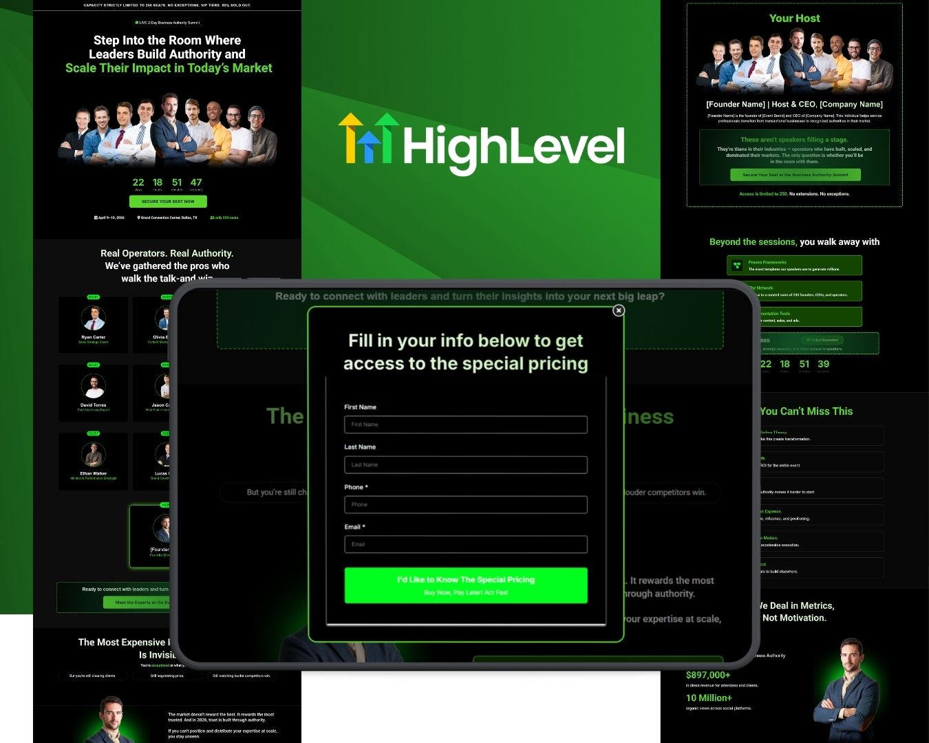 Event Registration Funnel Bundle - Green Themed – Image 1