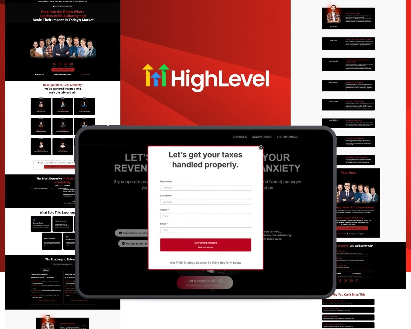 Event Registration Funnel Bundle - Red Themed – Image 1
