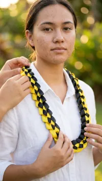 Satin Ribbon Lei – Single Braid Style – Image 2
