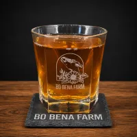 Whiskey Glass & Slate Coaster Gift Set – Single Gift Set