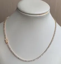 Jessica 14K Gold Lab Diamond Tennis Necklace – Image 2
