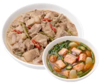 BIKOL EXPRESS – SALMON BELLY, PLAIN RICE