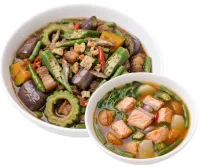PAKBET – SALMON BELLY, PLAIN RICE