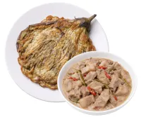 TORTANG TALONG – BIKOL EXPRESS, PLAIN RICE