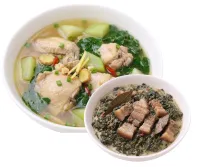 CHICKEN TINOLA  – LAING, PLAIN RICE