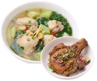 CHICKEN TINOLA  – PORKCHOP, PLAIN RICE