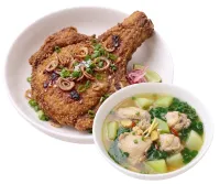 PORKCHOP – CHICKEN TINOLA , PLAIN RICE
