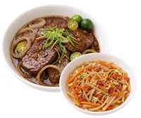 BEEF STEAK  – GINISANG LABANOS , PLAIN RICE