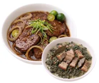 BEEF STEAK  – LAING, PLAIN RICE