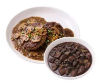 BURGER STEAK  – DINUGUAN , PLAIN RICE