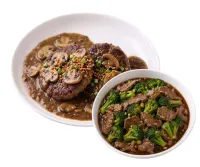 BURGER STEAK  – BEEF WITH BROCOLLI , MIKI BIHON
