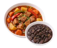 PORK AFRITADA  – DINUGUAN , PLAIN RICE