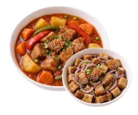 PORK AFRITADA  – TOKWAT BABOY , PLAIN RICE