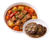 PORK AFRITADA  – BURGER STEAK, PLAIN RICE