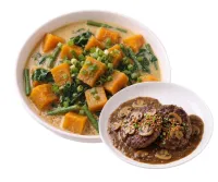 GINATAANG KALABASA  – BURGER STEAK, PLAIN RICE