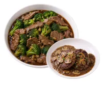 BEEF WITH BROCOLLI  – BURGER STEAK, MIKI BIHON