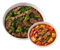 BEEF WITH BROCOLLI  – PORK AFRITADA, PLAIN RICE