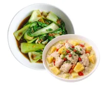 GINISANG BOKCHOY – PININYAHANG MANOK , PLAIN RICE