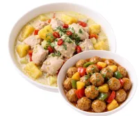 PININYAHANG MANOK  – MEAT BALLS WITH SWEET AND SOUR SAUCE , PLAIN RICE