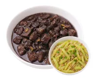 DINUGUAN  – GINISANG SAYOTE , PLAIN RICE
