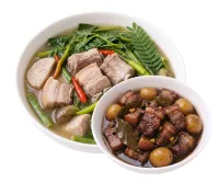 SINIGANG NA BABOY  – PORK ADOBO, PLAIN RICE