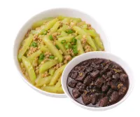 GINISANG SAYOTE – DINUGUAN, PLAIN RICE