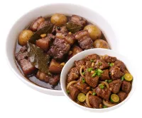 PORK ADOBO  – TENDERLOIN TIPS , PLAIN RICE