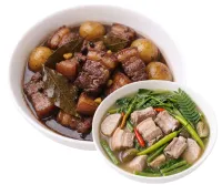 PORK ADOBO  – SINIGANG NA BABOY , PLAIN RICE
