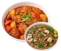 CHICKEN AFRITADA  – MONGGO, PLAIN RICE