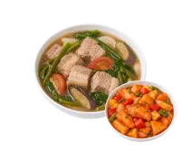SINIGANG NA BABOY  – SWEET AND SOU FISH FILLET, PLAIN RICE