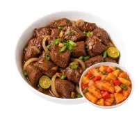 TENDERLOIN TIPS  – SWEET AND SOUR FISH FILLET, PLAIN RICE